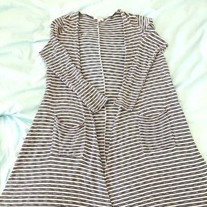 LulaRoe Sarah Duster Cardigan blue &white striped